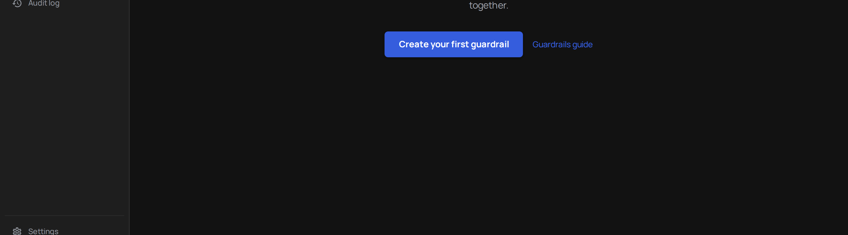 Guardrails list with status, scope, effect, and rule count