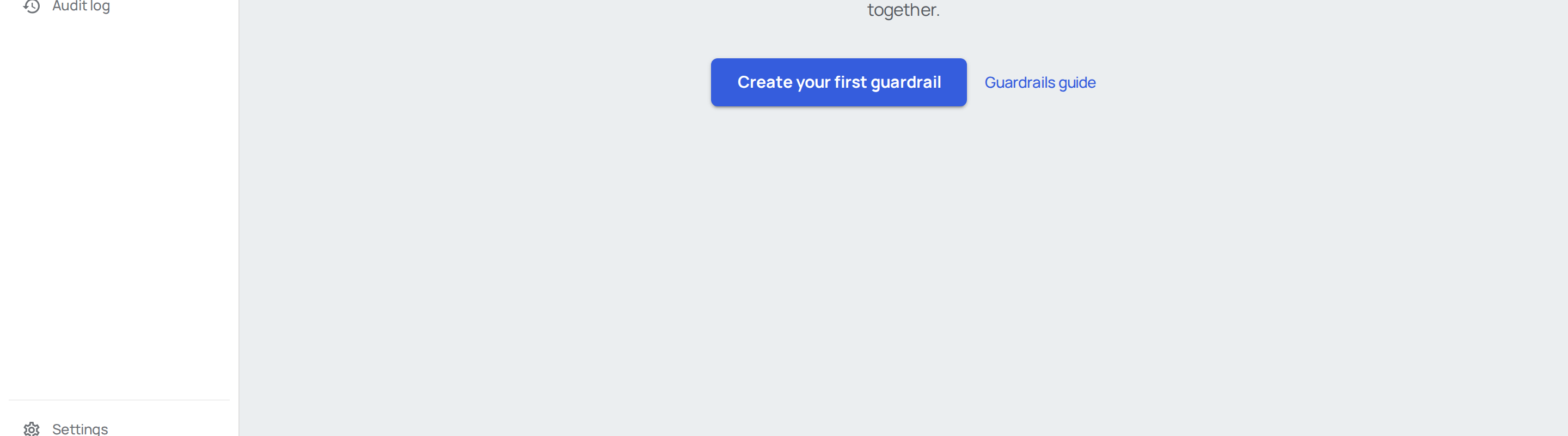 Guardrails list with status, scope, effect, and rule count